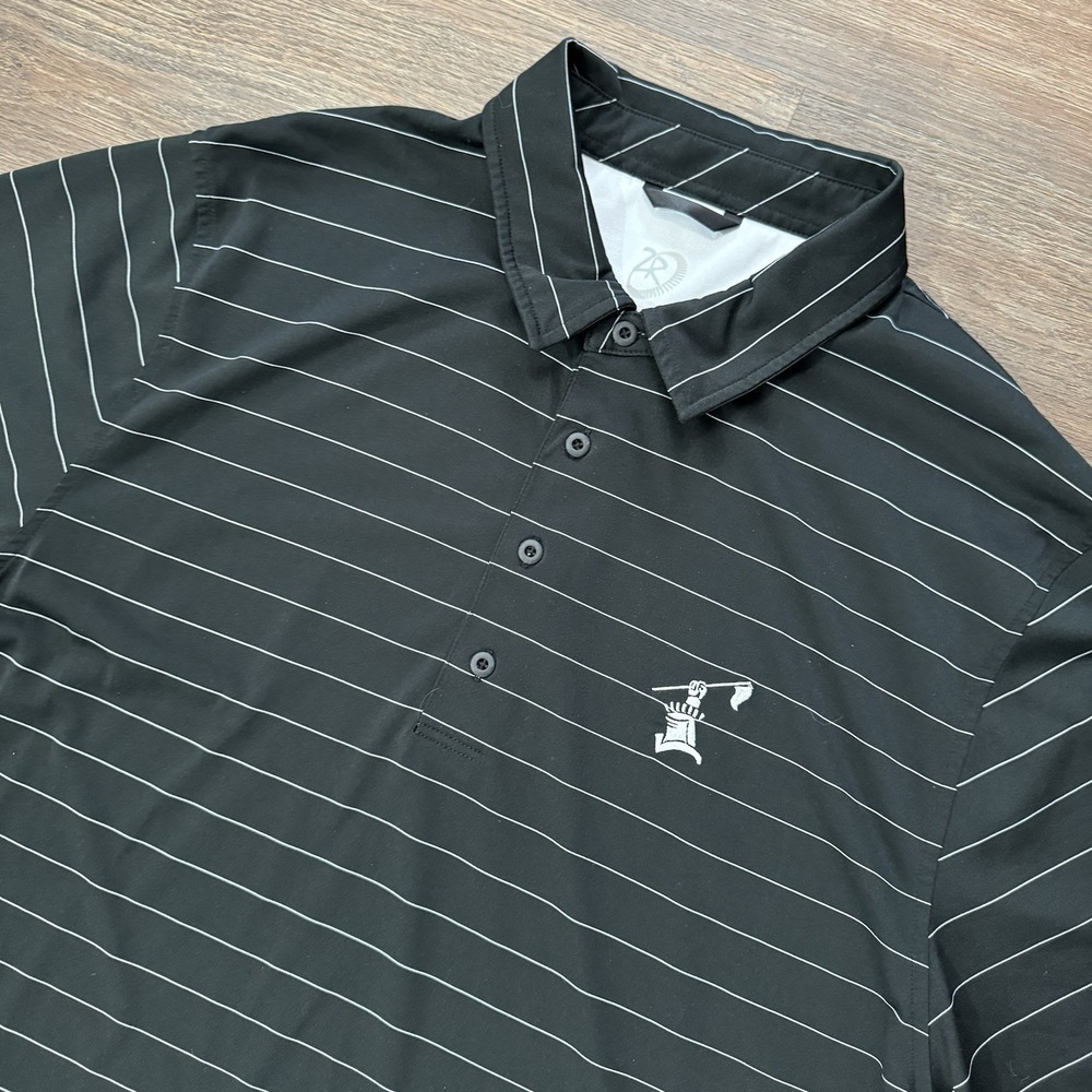 Zero‎ Restriction Tour Series Black Striped Polo Shirt Men's Sz XL Course Logo